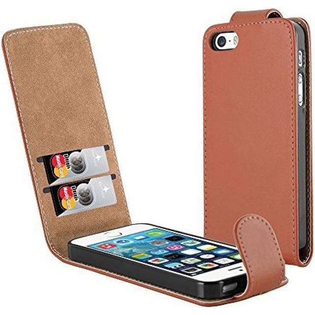 (Brown) For iPhone SE Soft Leather Top Flip Wallet Case