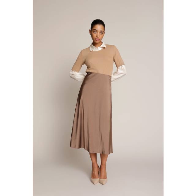 Munthe, T-Shirts, female, Brown, 2XL, Ribbed Short Sleeve Blouse