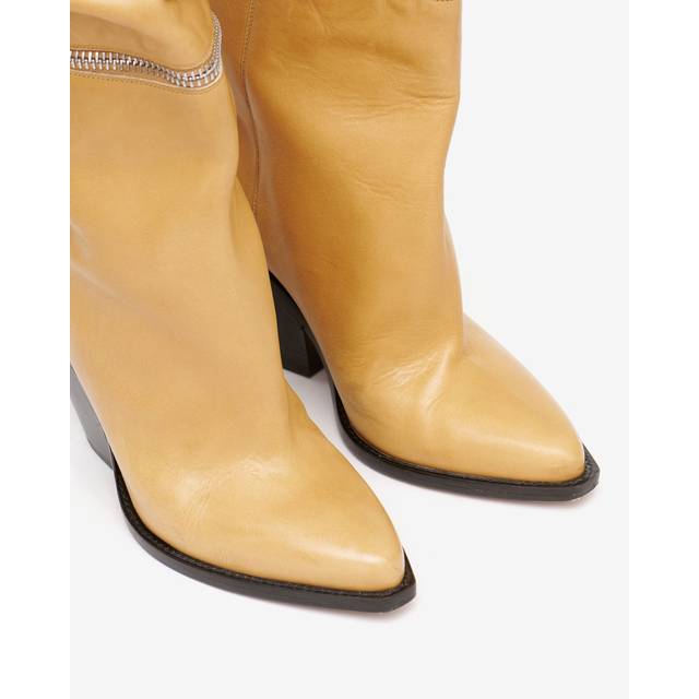 Isabel Marant Lelodie leather over the knee boots - beige (UK 3)