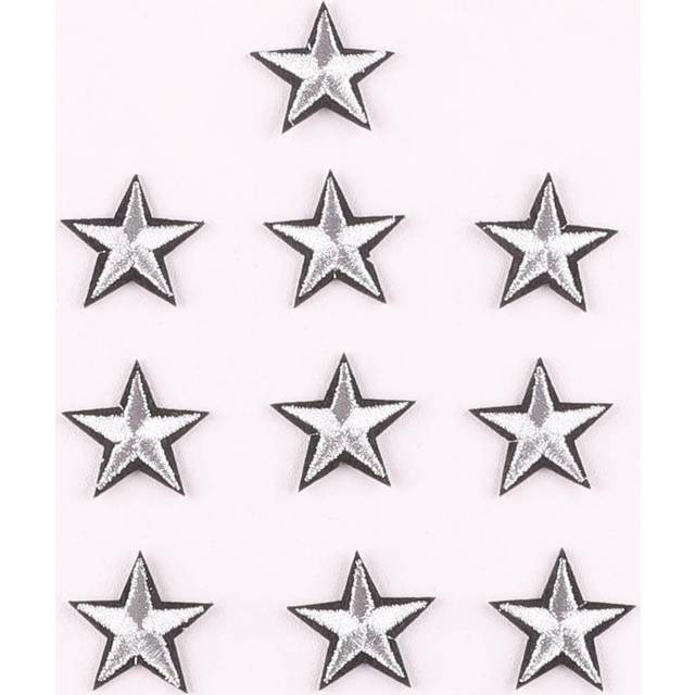 SHEIN 10pcs Star Shaped Iron-on Patch, Simple Mini Star Shaped Sewing Patch For DIY