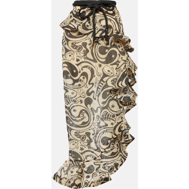 Zimmermann Matchmaker linen and silk midi skirt - multicoloured (UK 12)