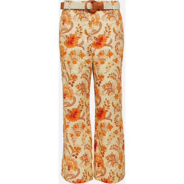 Zimmermann Junie cropped linen flared pants - multicoloured (UK 6)
