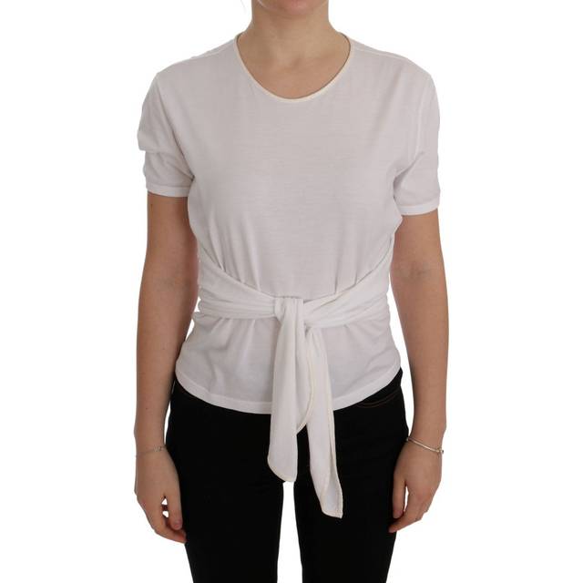 Dolce & Gabbana White Cotton Silk T-Shirt - IT38|XS (IT38|XS)