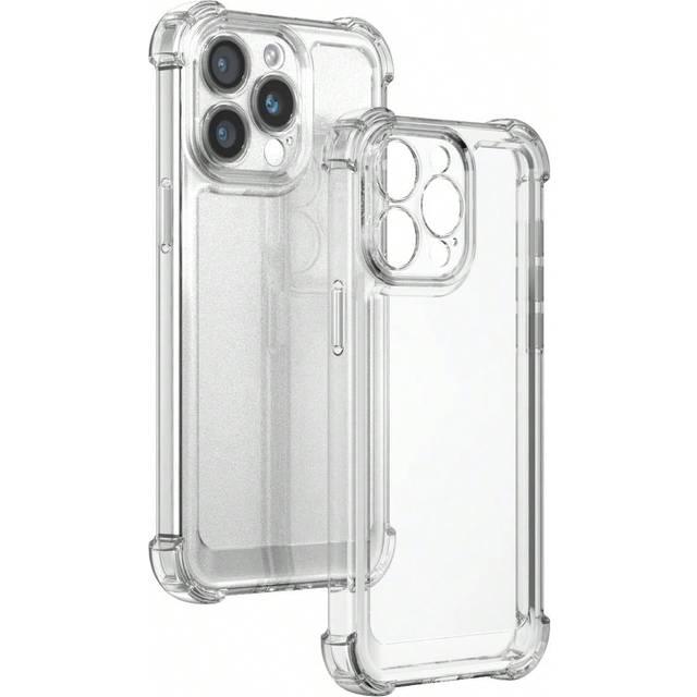 Apple Basic Telefonfodral Lyxiga Fyrhörn Stötdämpande Kristall Transparent Telefonfodral Kompatibel med IPhone 15, 14, 13, 12, 11, 7, 8 SE2020 X XR XS - Genomskinlig (Multi-size)