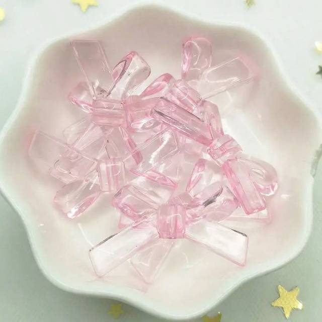 SHEIN 1pc 20pcs 0.83*1.38 Inch Acrylic Baroque Bow Diy Jewelry Making Accessories For Necklace/Bracelet/Mobile Phone Pendant, Unisex Valentines