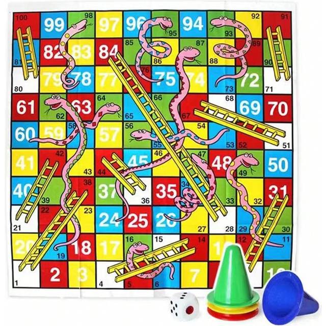 SHEIN 1pc Foldable Snakes And Ladders Board Game, Portable Airplane Chess Board, Party Game, Gift,Adult Party Games Suitable For Halloween/Christmas/Thanksg