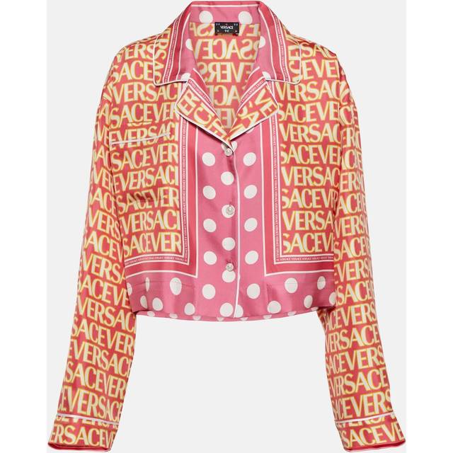 Versace Logo silk shirt - pink (UK 12)