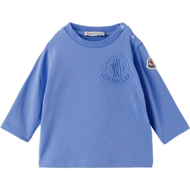 Moncler Enfant Baby Blue Embossed Long Sleeve T-Shirt - 707 - 6-9M