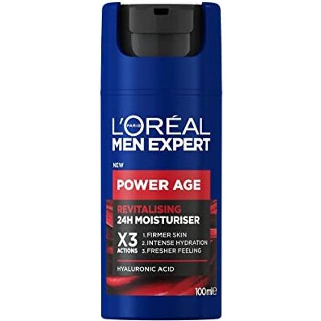 L'Oreal Men Expert Power Age Moisturiser, Hydrating & Revitalising Hyaluronic Acid Moisturiser for Men, designed for Ageing, Dry & Dull Skin 100ml, 1