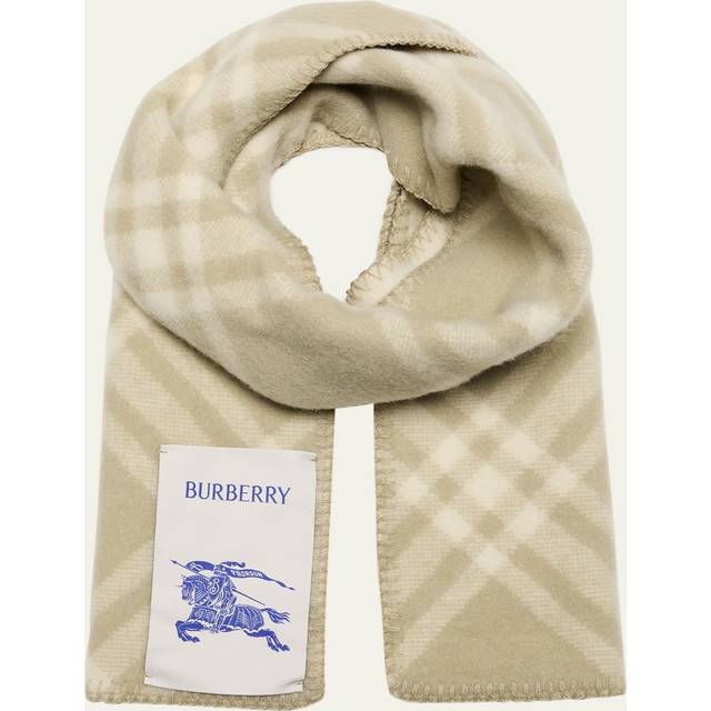Burberry Womens Hunter Vintage Check Brand-patch Wool Scarf 182x30cm - HUNTER