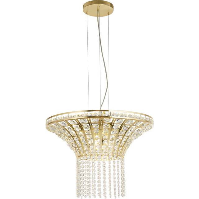 Searchlight 68511-8SB Gemma 8 Light Round Pendant Satin Brass Clear Cr