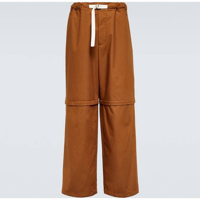 Jil Sander Wide-leg cotton pants - brown (UK 38)