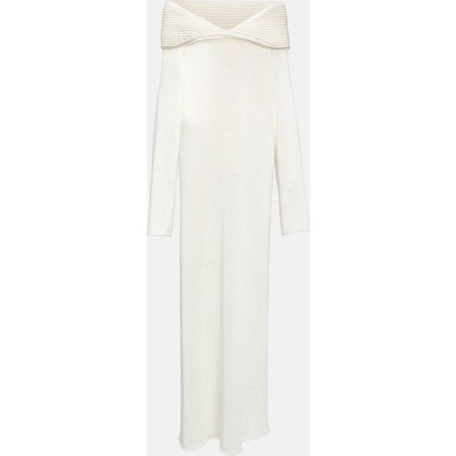 Khaite Cyra knitted cotton-blend maxi dress - white (UK 16)