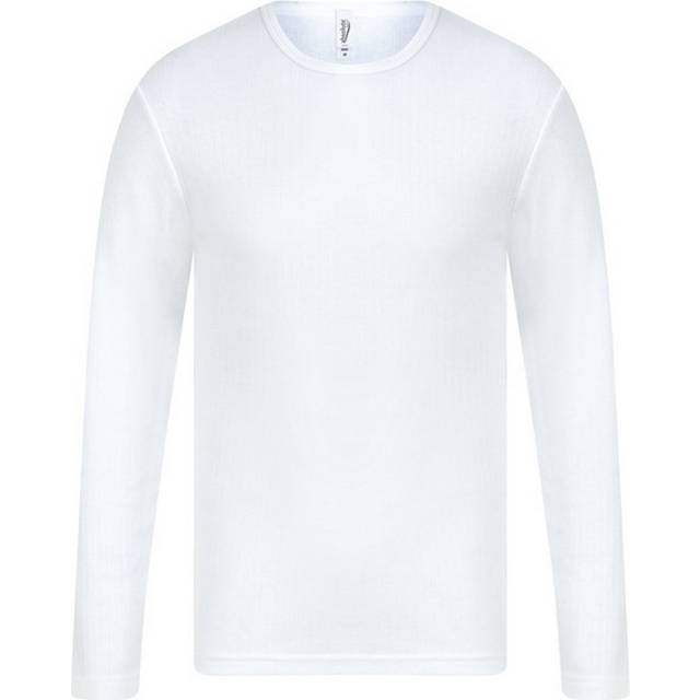 (XL, White) Absolute Apparel Mens Thermal Long Sleeve T-Shirt