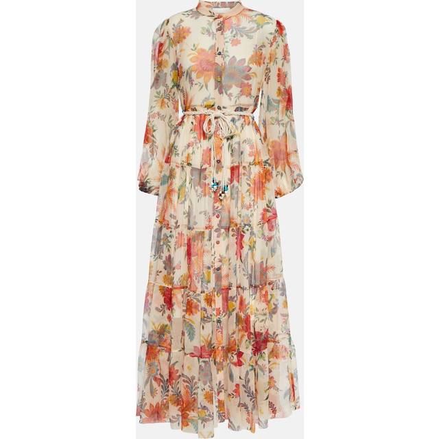 Zimmermann Ginger floral silk maxi dress - beige (UK 6)