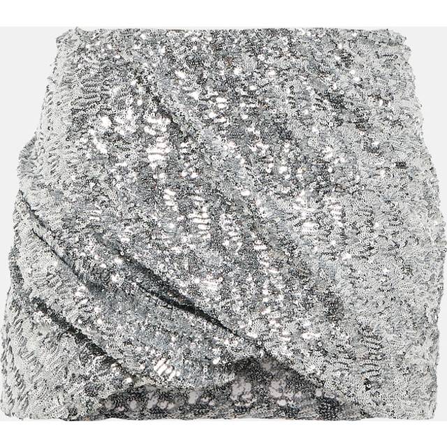 THE ATTICO Metallic Mini Skirt - Silver