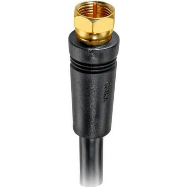 100&apos; Rg-6 Digital Coaxial Cable With Gold Plated F Connectors - Black