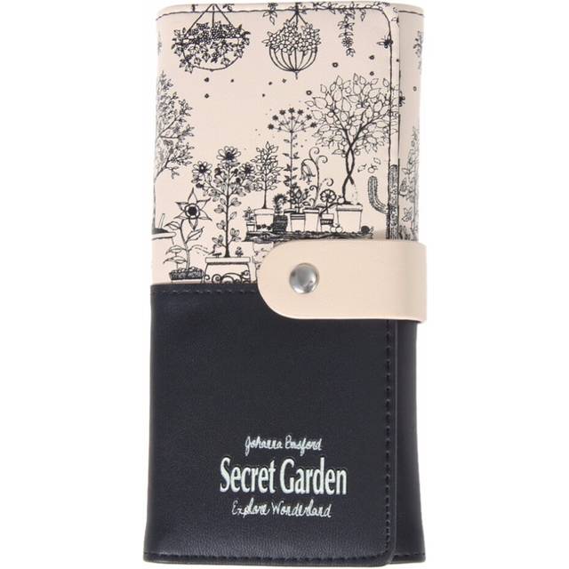 2 Pcs Fashion Wallets Women's Purse PU Leather Long Wallet Secret Garden Pattern
