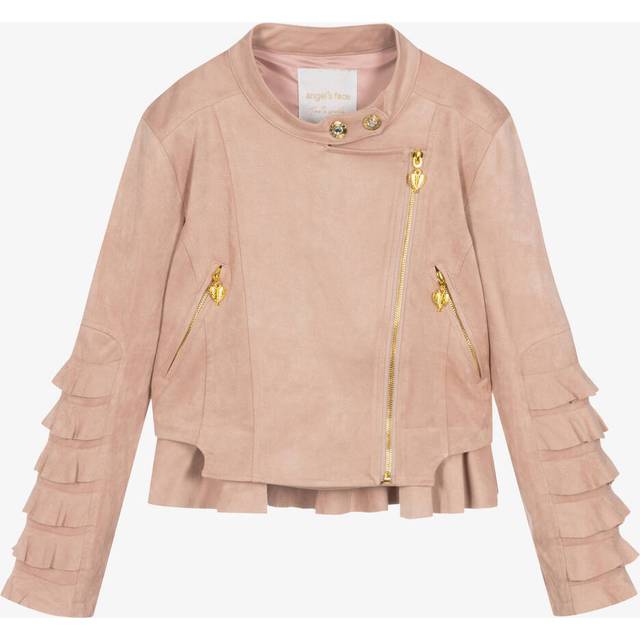 Angel's Face Teen Girls Pink Faux Suede Biker Jacket - 12-13 year