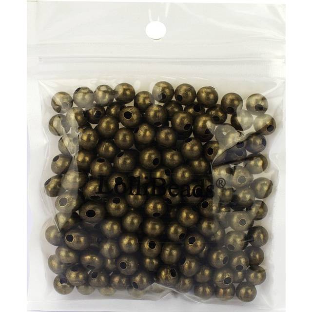 LolliBeads R Antiqued Bronze Smooth Round Metal Beads 8 mm 200 Pcs