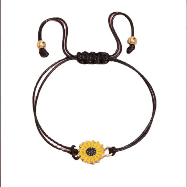 10-Piece Sunflower Bracelet Bohemian Friendship Bracelet Adjustable Braided Rope, Suitable for Women and Girls