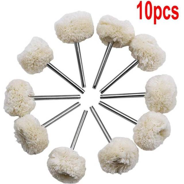 10Pcs 3mm Shank Polishing Mop Wheel Buffing Nylon Pad Brush Abrasive Sanding Woods Metal Jewelry For Rotary Polish Drill Bit