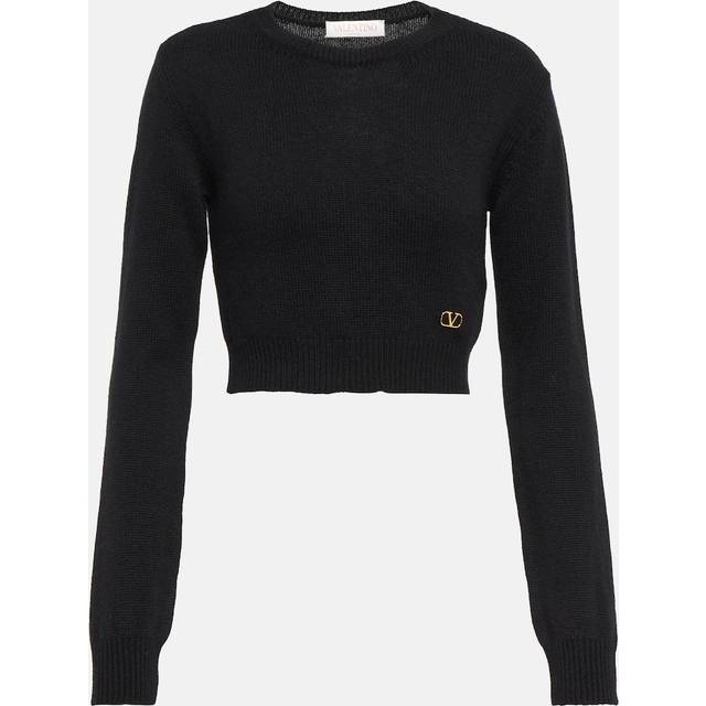 Valentino VLogo cropped cashmere sweater