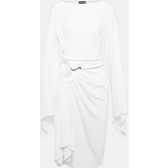 Tom Ford Belted cutout jersey minidress - neutrals (UK 14)