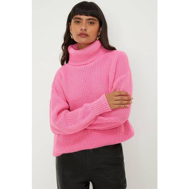 Dorothy perkins womens/ladies chunky knit roll neck longline jumper dp3901