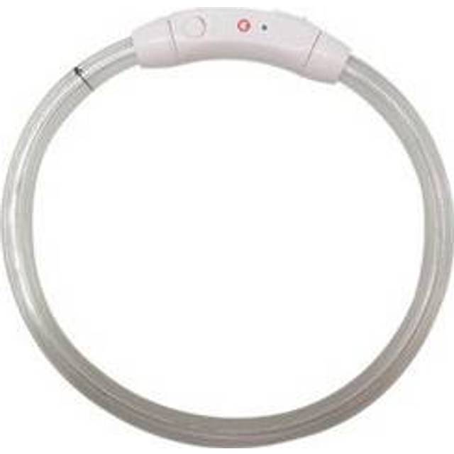 LED halsband för hund, lång batteritid, uppladdningsbart, 35 cm - Vit