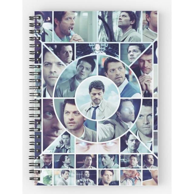 Spiral Notebook Castiel Collage A5 120 Pages