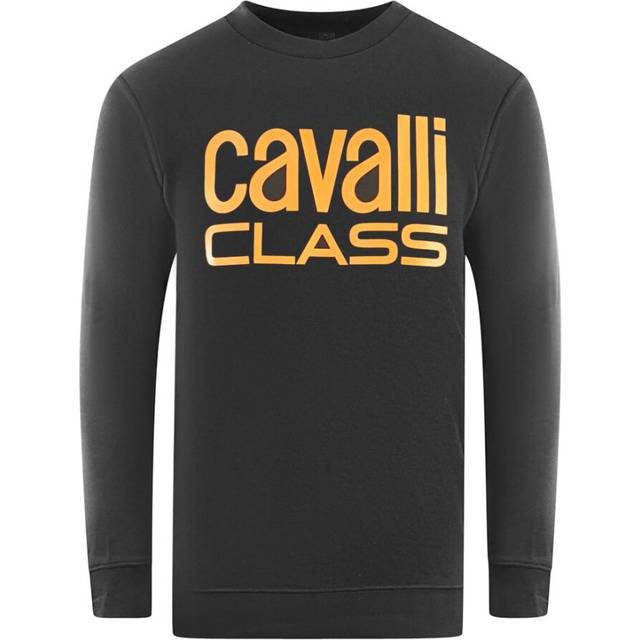 Men's Cavalli Class Bold Brand Logo Black Sweatshirt - Size: 46/Regular