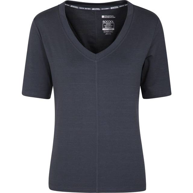 Mountain Warehouse Womens Panna V Neck T-Shirt - Black - 4
