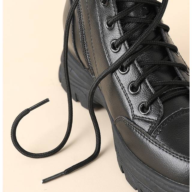 SHEIN 2pcs Minimalist Shoelaces, Black Accessories For Boots Or Sneakers,Casual Shoes