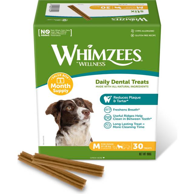 Whimzees by Wellness Monthly Stix Box - Size M: for medium dogs (900g, 30 Sticks)