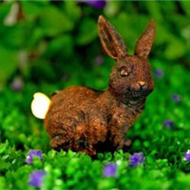 Solar Rabbit Statue led Light, Garden Ornament with Solar Tail Durable Bunny Rabbit Garden Statue is Weatherproof
