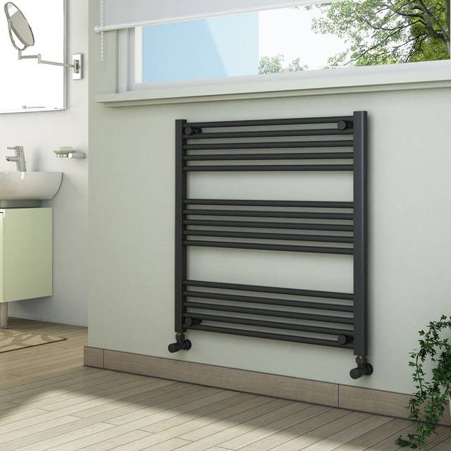 Sharleen Vertical/Horizontal Straight Towel Rail - Black (80cm H X 80cm W X 30cm D)