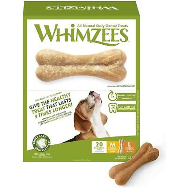 WHIMZEES By Wellness risben, naturliga, glutenfria tandvårdssnacks, tuggben för stora hundar, 9 stycken, storlek M/L