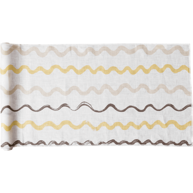 Fine Little Day Randig bordslöpare 45x150 cm White-yellow - Blå
