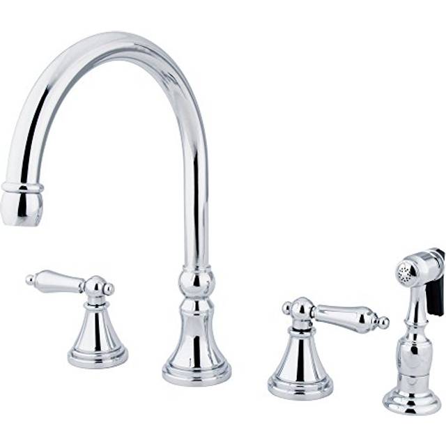 "Elements of Design ES2791ALBS Governor 8"""" to 16"""" Widespread Kitchen Faucet with Brass Sprayer  8- 1/4""""  Polished Chrome"