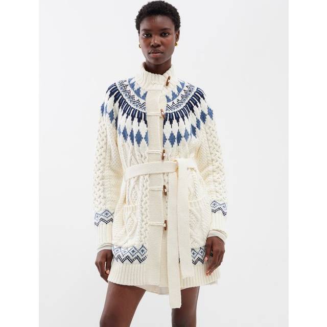 Cardigan en laine mélangé - Bleu - L