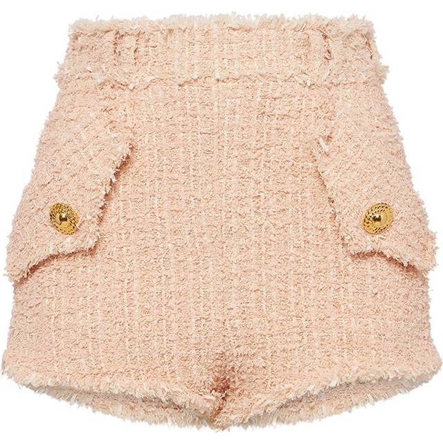 Balmain High-rise tweed shorts - pink (UK 10)