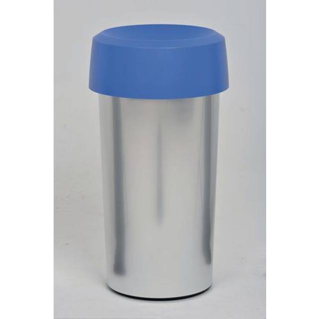 Coloured Coded Open Top Recycling Bin - 50L - Blue Lid