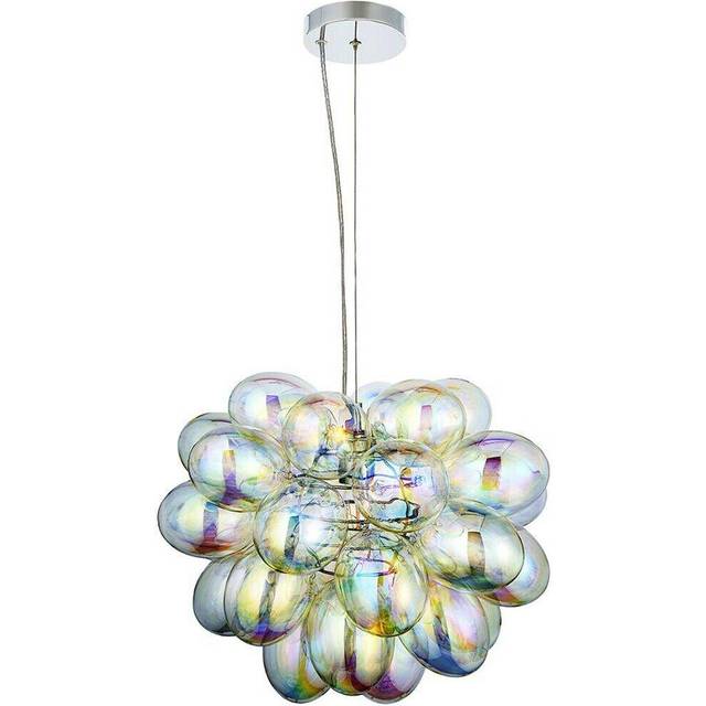 Hanging Ceiling Pendant Light Iridescent Holo Glass Bubble Shade Feature Lamp