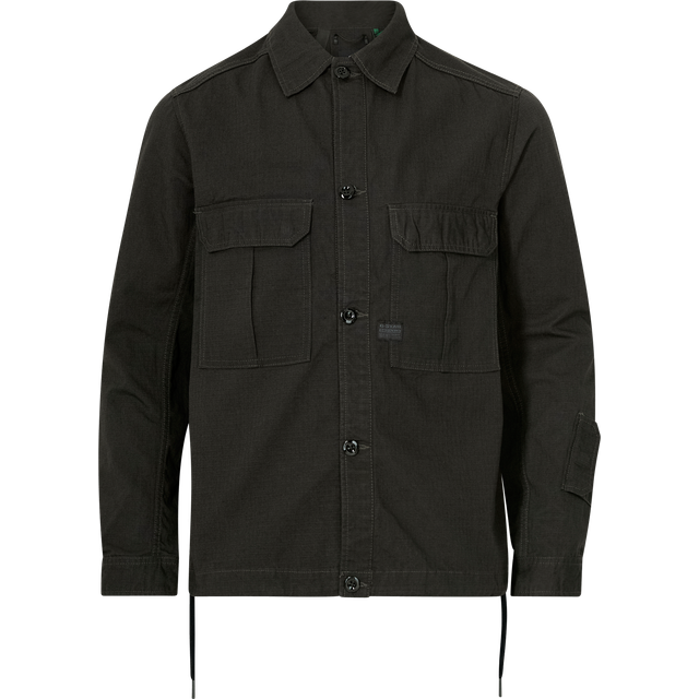 G Star Raw Mens G-Star RAW 2 Flap Pocket Relaxed Overshirt - Black Cotton - Size Medium