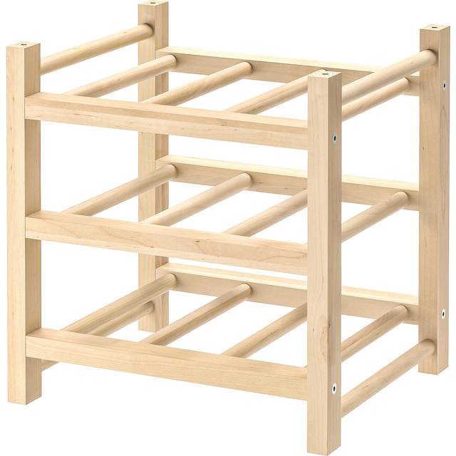 HUTTEN Vinställ 9 flaskor, massivträ