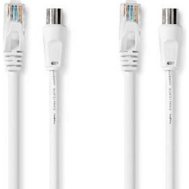 Nedis Coax Cat6 Combi Cable | IEC (Coax) Male / RJ45 Male | IEC (Coax) Female / RJ45 Male | Nickel Plated | RG58 | 75 Ohm | Double Shielded | 3.00 m |