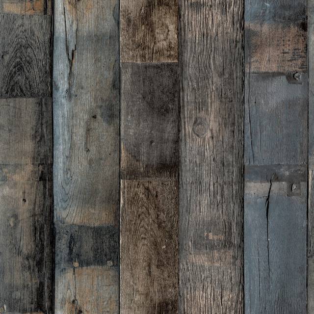 Grandeco Vertical Plank Wood Effect Dark Brown Wallpaper Paste The Wall Vinyl