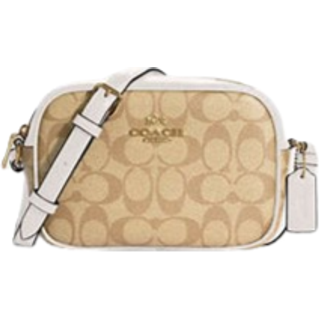 Coach Jamie Camera shops Bag In Signature Canvas With Varsity Motif Gold/Khaki/Amazon