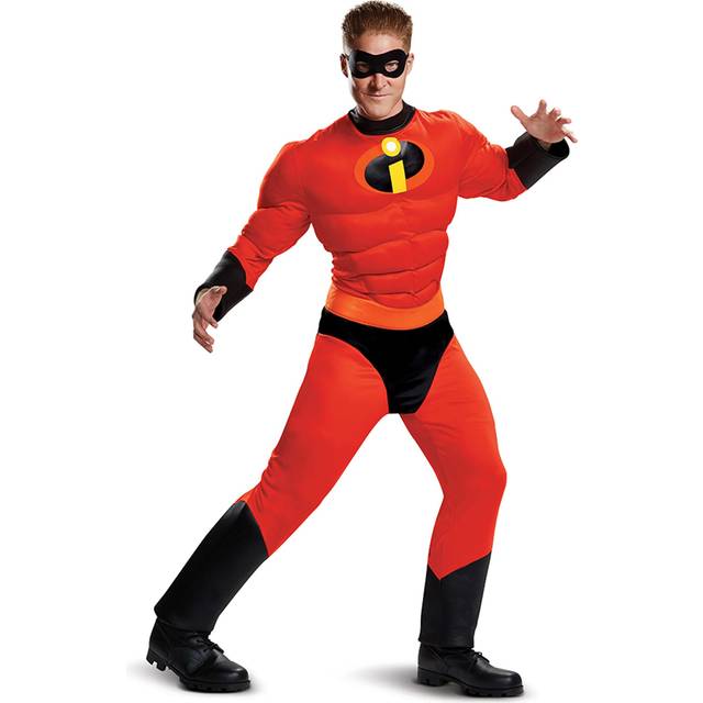 Adult Mr. Incredible Classic Costume | Disney Costumes - Black&#47;Orange&#47;Red (XXL)